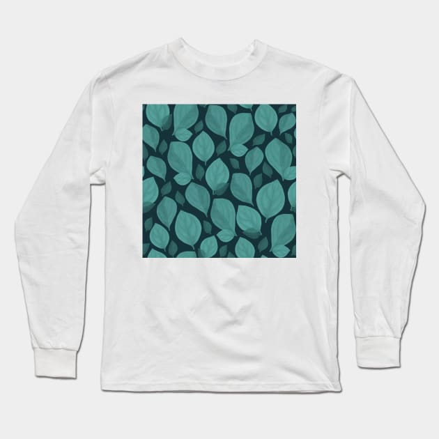 Basil Leaf Pattern Long Sleeve T-Shirt by OneLook